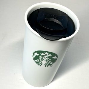 Starbucks Coffee Tea Ceramic Commuter Travel Tumbler Mug With BLK Lid 10 Fl. Oz